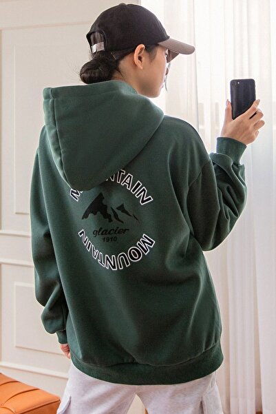 trendypassion Unisex MONTAIN Printed Oversize Sweatshirt