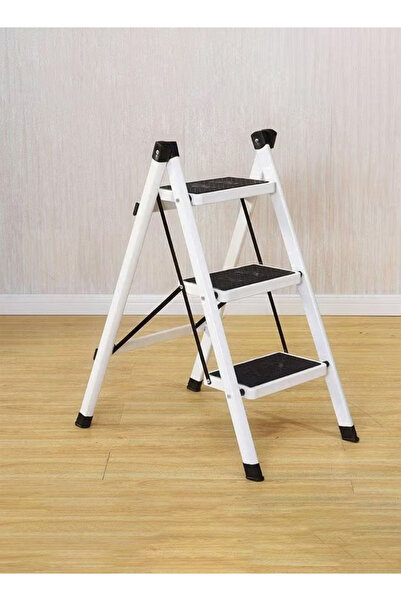 Cady One 3-Step Portable Folding Ladder with Extra Wide Non-Slip Heavy Duty Steel Pedal