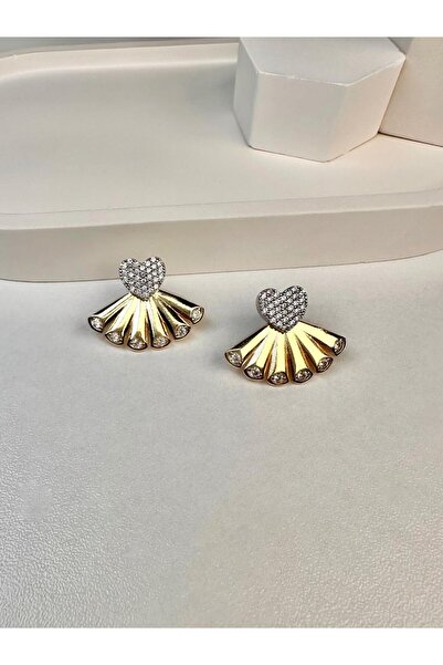 Kius Special Series Gold Fan Heart Earrings