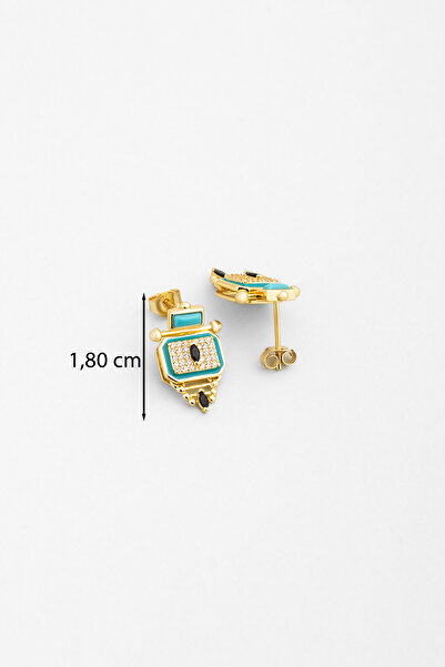 So CHIC... Ra'nın Gözü 18 Ayar Sarı Altın Kaplama Gümüş Küpe