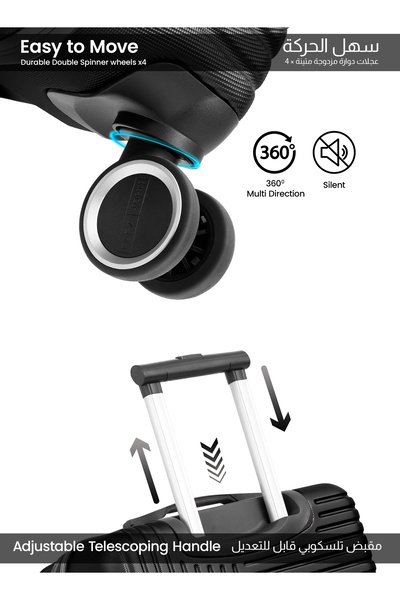 PARAJOHN Strato Lightweight Abs Hard Side 8 Spinner Wheels Luggage Checked-in Trolley Bag With Lock - 28 Inch