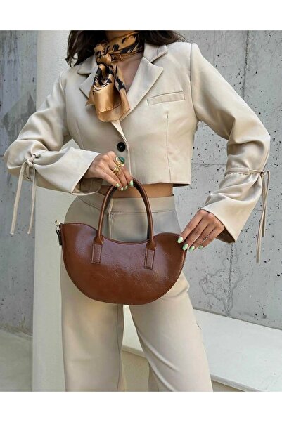 Çanta Trend Woman's boat model tan hand and shoulder bag
