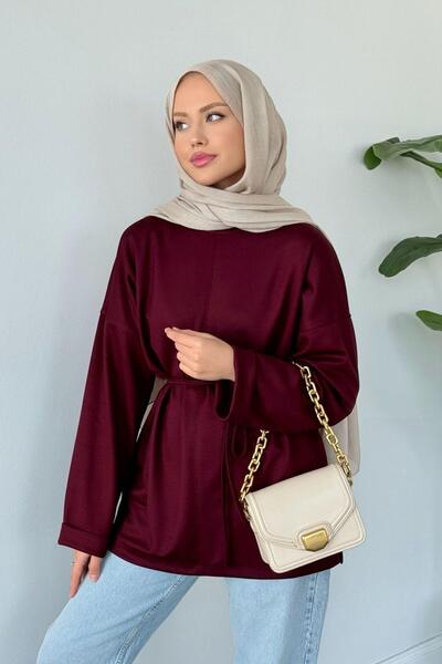 Hazamoda Μπλούζα Eyşan με κορδόνια μπορντό
