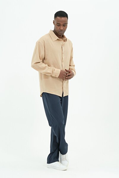 RELAXL 100% Cotton 4 Seasons Comfortable Fit Beige Men's Shirt 2Xs-10Xl