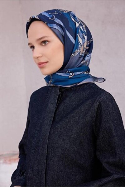 Belli Φουλάρι Tivil Pure Silk 4205 - 84 Αφηρημένο σχέδιο σε μπλε ναυτικό