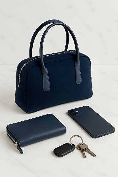 Handley Lüks Süet Kadın El Çantası