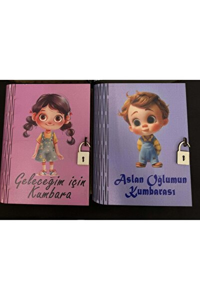 ealoni Desenli Kitap Kumbara – Dekoratif Hediyelik Kitap Görünümlü Kumbara Ca...