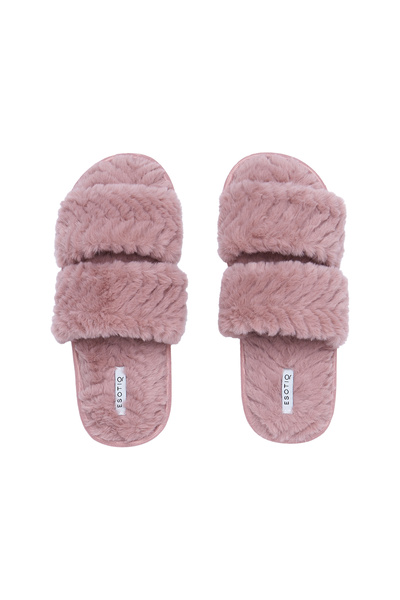 ESOTIQ Papuci de casă pentru femei, din fleece, design călduros, pufoși și co...