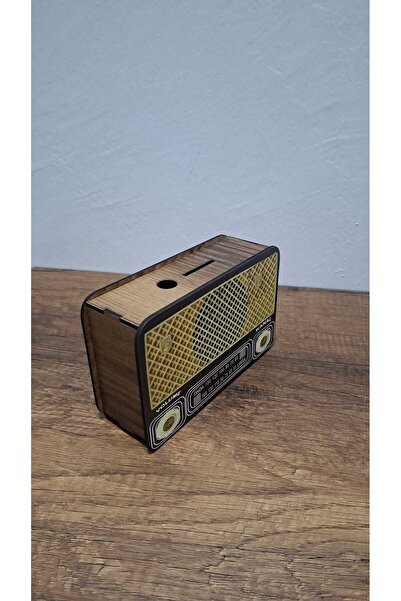 MEN TASARIM Ahşap Radyo Görünümlü Kumbara