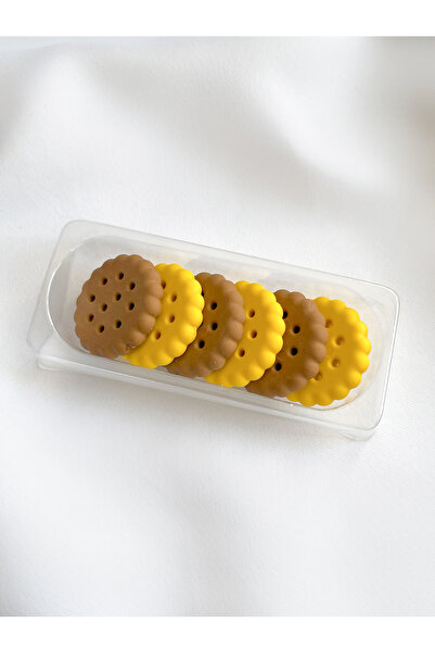 Happyline Kurabiye,bisküvi şeklinde 6 lı silgi seti