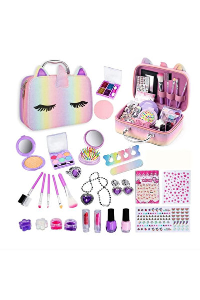 Ælements Set de machiaj pentru copii Ælements, model Unicorn, non-toxic, lavabil, usor de transport