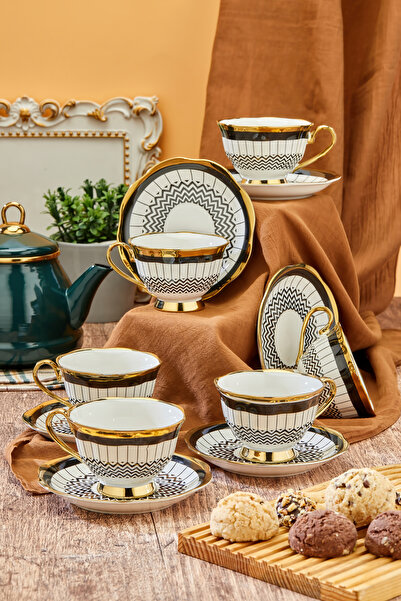 Cooker Stylishly Designed Set of 6 180 ml Porcelain Cups - Gift Option