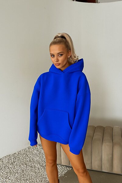 E-ROMA سترة رياضية بقلنسوة مطبوعة من القطن الممشط بثلاثة خيوط للجنسين