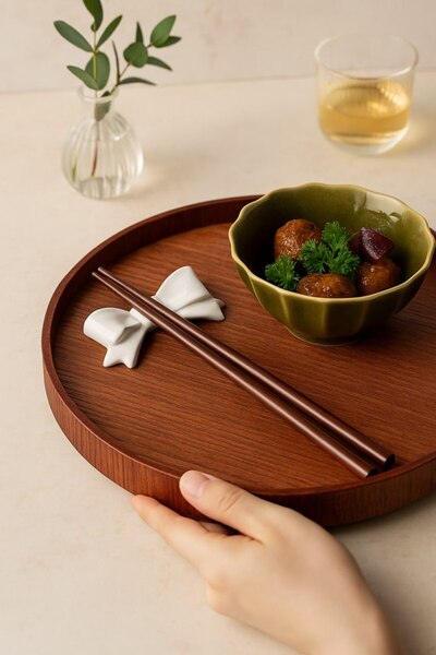 Anadolu Saray El Yapımı Seramik Mini Fiyonk Chopstick Tutucu 1 Adet - Sofra Aksesuarı