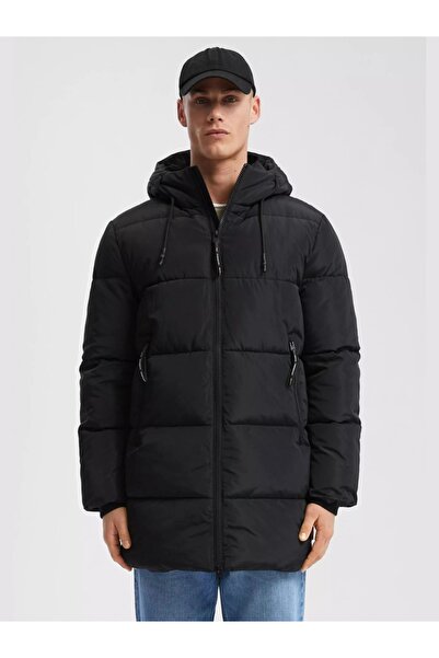 QS by s.Oliver Q/S by s.Oliver Men's Parka Jacket with Hood and Regular Fit, Black