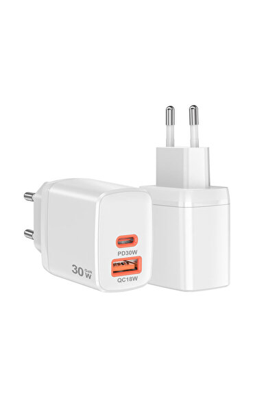 Techsuit Încărcător de perete USB, tip C, 30W CH1, alb