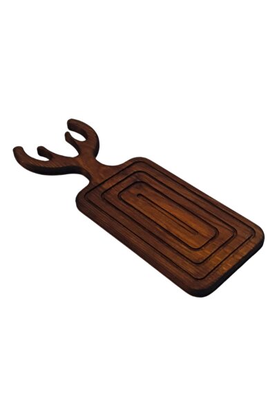 OEM Deer Antler Serving Tray, Pine Wood, Dark Brown, 22mmx170mmx470mm