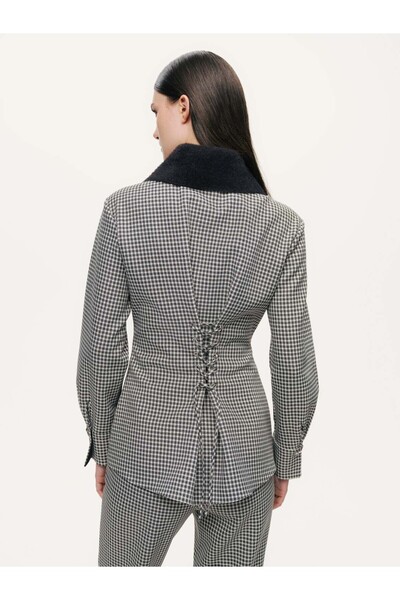 Nocturne Metal Aksesuarlı Ekoseli Gömlek