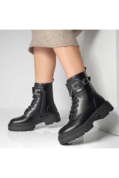 Modlet.ro Women's black boots with metallic details MOD12831