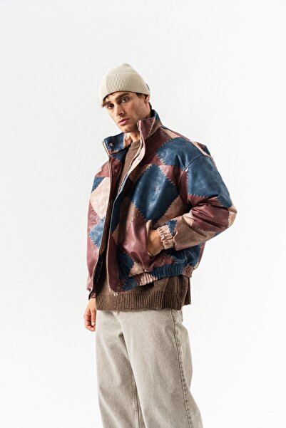 go gang own Шкіряна куртка-бомбер з візерунком Patch Pattern