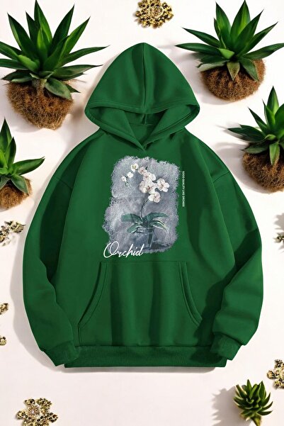 trendypassion Hanorac oversize unisex cu imprimeu din pânză orhidee