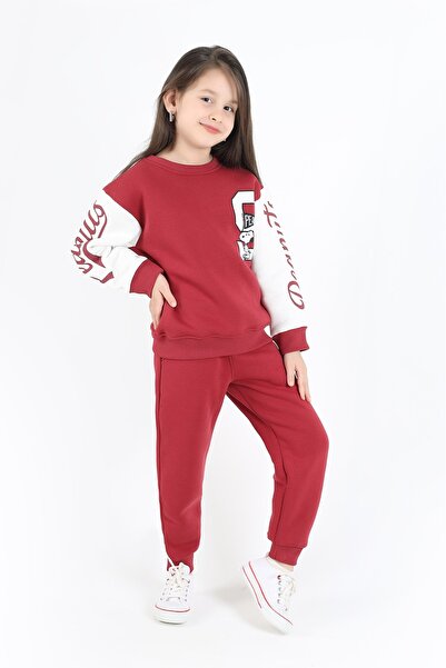 Ahsenimbebe Girl's Snoopy Printed Tracksuit Set