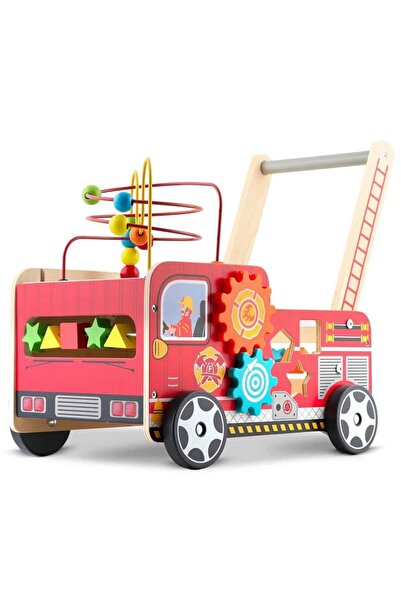 Ricokids Wooden baby walker with Montessori play activities, stable, swivel wheels,...