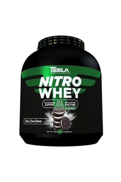 Tesla Sports Nutrition نيترو واي، كوكيز وكريمة، 2 كجم، لاستعادة العضلات ونموها