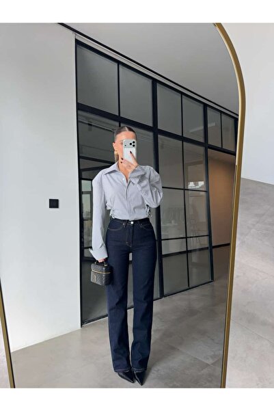 BB Bensu Buyruk KOYU MAVİ STRAİGHT JEAN