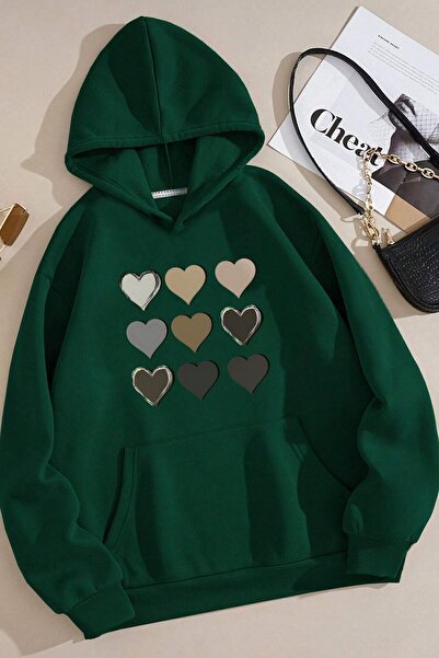 trendypassion Unisex Oversize Heart Printed Sweatshirt