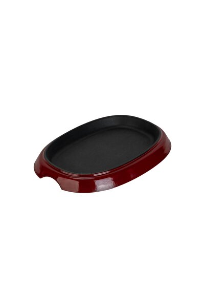 Lava Cast Iron Oval Fajita Plate Size 12X19Cm.-Burgundy