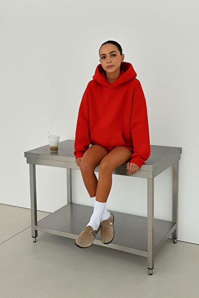 BENROMA Hanorac unisex cu glugă, imprimat, din bumbac pieptănat cu 3 fire