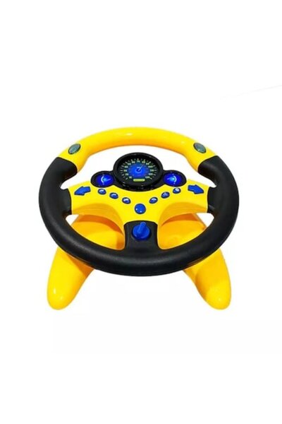 OEM Toy Steering Wheel with Sounds and Lights, 360 Degree Rotation, Yellow Color