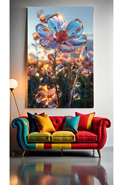 özkacar TRANSPARENT FLOWER V1 Home Wall Salon Salon de înfrumusețare Birou Ma...