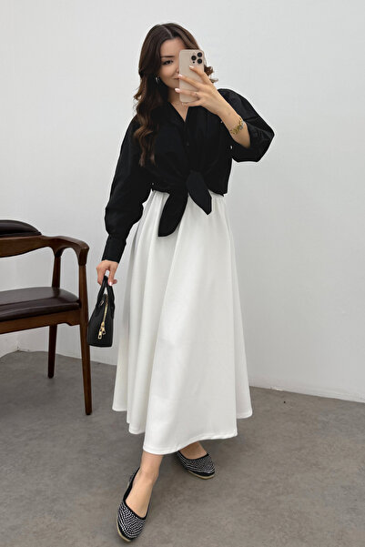 Bipantolon Жіноча біла спідниця з еластичним поясом та кльош