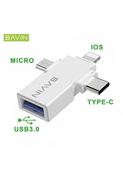 Bavin 3 in 1 connector for transferring data from mobile to flash drive