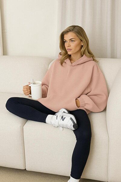 BENROMA سترة رياضية بقلنسوة مطبوعة من القطن الممشط بثلاثة خيوط للجنسين