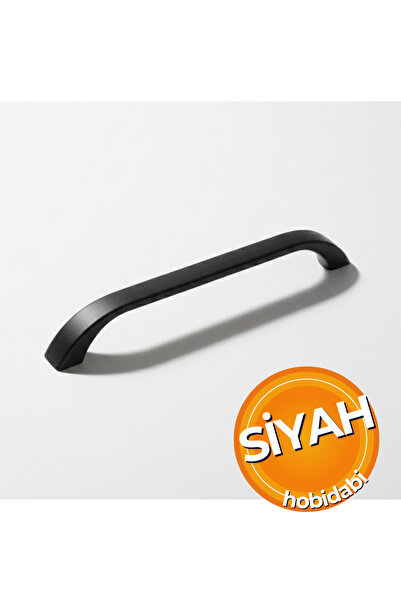 HOBİDABİ 128 mm Metal 10 Adet Göksu Siyah Kulp Tv Ünitesi Kulbu Mobilya Çekmece Vestiyer Mutfak Dolap