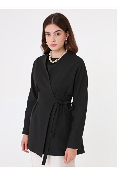 Refka Belted Side-Tie Jacket - Black -