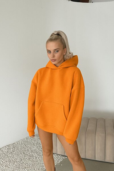 E-ROMA 3 İPLİK PENYE BASKILI ÜNİSEX KAPÜŞONLU SWEATSHIRT