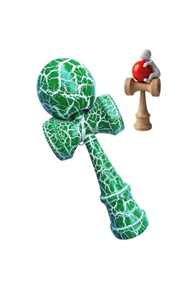 ASHOP Kendama profesională, bilă din lemn, design crăpat + autocolant pentru ...