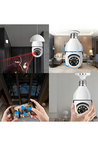 DomowyŚwiat Bec cameră de supraveghere WiFi, Full HD 1080p, rotație 360°, senzor de mișcare, vedere nocturnă IR, două ape