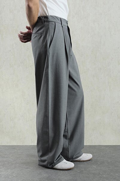 GIESTO Striped Classic Plied Gray Pants