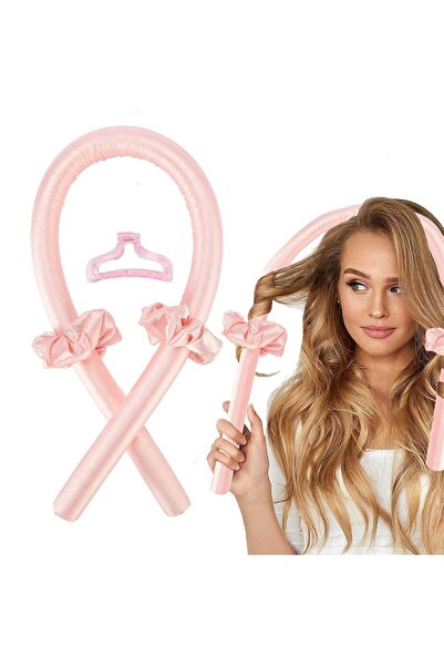 Tiessa Ondulator de păr fără căldură Tiessa, pentru bucle lejere, accesorii incluse, roz