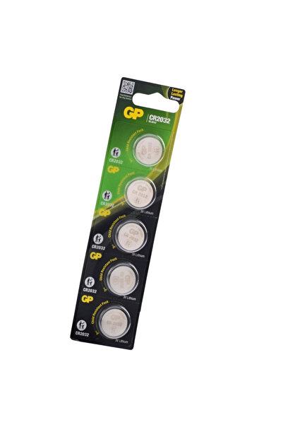 GP Batteries Cr2032 Lityum Tartı Anahtar Pil 3 Volt 5'li Kart Para Düğme Pil