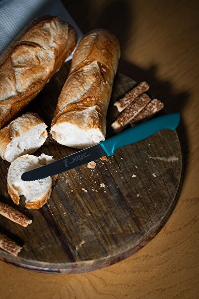 Solingen Yeşil Sebze Bıçağı – Tırtıklı, 22 cm, Paslanmaz Alman Çeliği, Ergonomik Sap (Tekli)