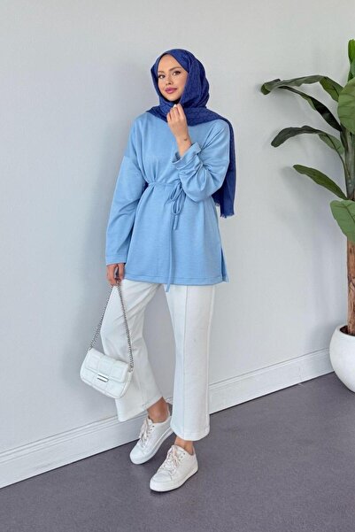 Şulemoda Giyim Türev Duble Kol Tunik Mavi