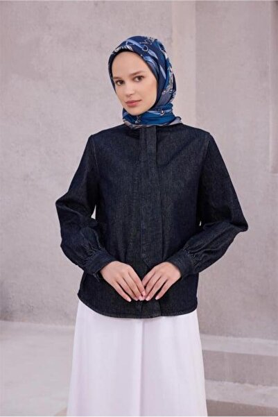 Belli Φουλάρι Tivil Pure Silk 4205 - 84 Αφηρημένο σχέδιο σε μπλε ναυτικό