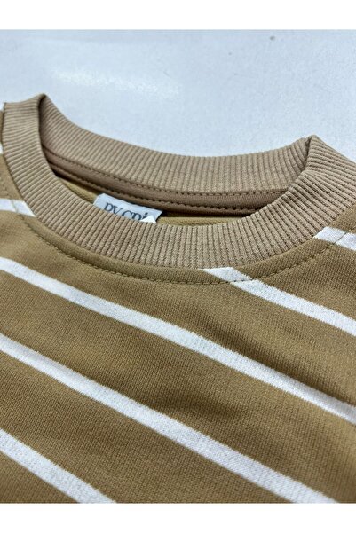BY-GRİ Long Sleeved Children's Sweat with Stripes