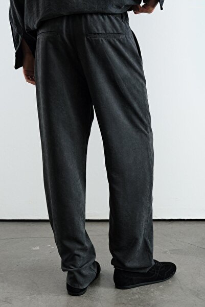 GIESTO Plied Effect Modal Black Pants